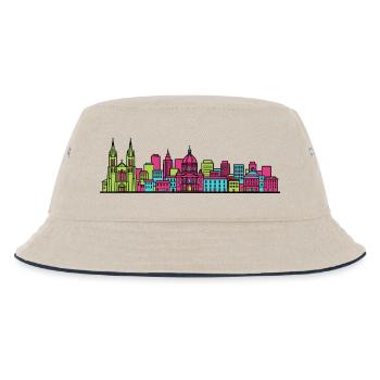 Montpellier Stadtsilhouette Arc de Triomphe Art - Kinder Bucket Hat - Natur/Navy - Vorne