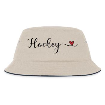 Hockey cute Typography Gift with a Heart - Kids’ Bucket Hat - ecru/navy - Front