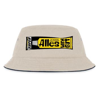 Alles wird gut Experten Kleber retro Psychologie  - Kinder Bucket Hat - Natur/Navy - Vorne