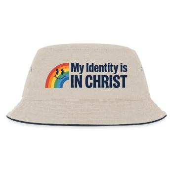 Identity in Christ Rainbow - Kids’ Bucket Hat - ecru/navy - Front
