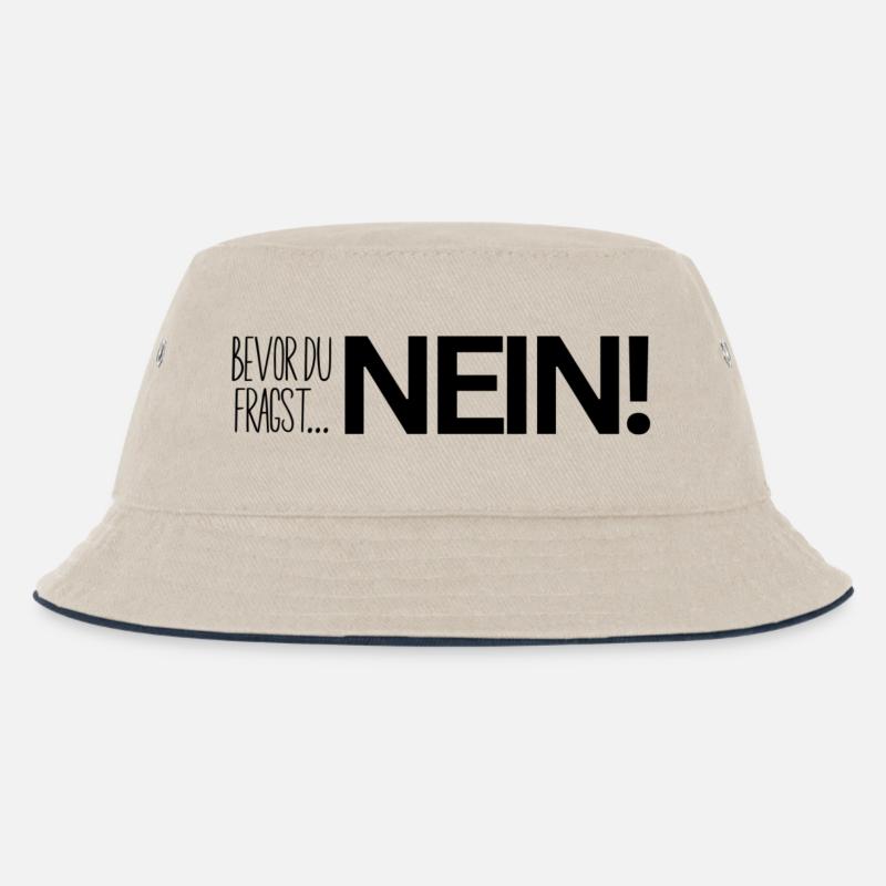 Nein - Kinder Bucket Hat - Natur/Navy