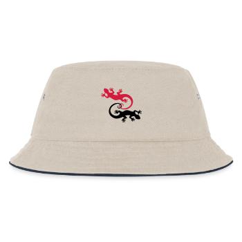 BALI - GECKO TWINS - Kinder Bucket Hat - Natur/Navy - Vorne