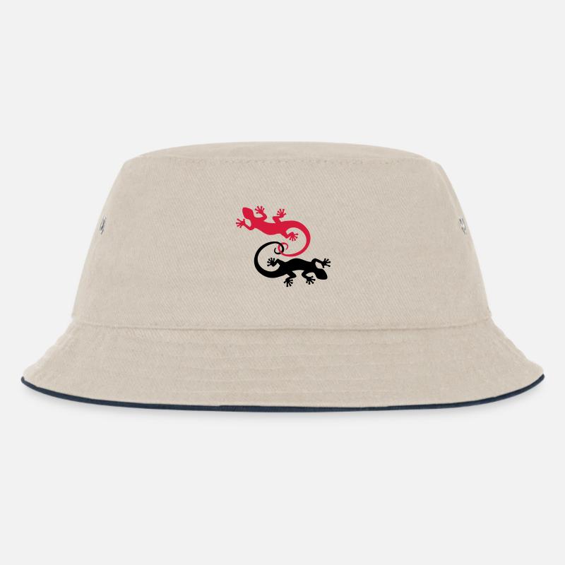 BALI - GECKO TWINS - Kinder Bucket Hat - Natur/Navy
