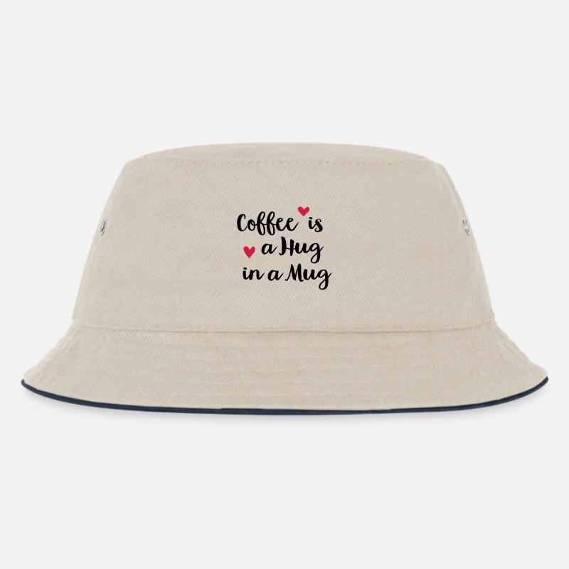 Kaffee - Kinder Bucket Hat - Natur/Navy