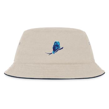 Eule kauz Uhu blau - Kinder Bucket Hat - Natur/Navy - Vorne