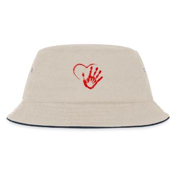 HAND IN HAND RED - Kids’ Bucket Hat - ecru/navy - Front