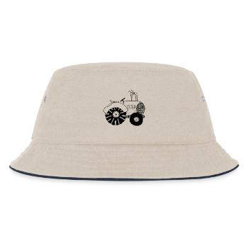 Chic tractor - tractors - tractor - Bulldog - Kids’ Bucket Hat - ecru/navy - Front