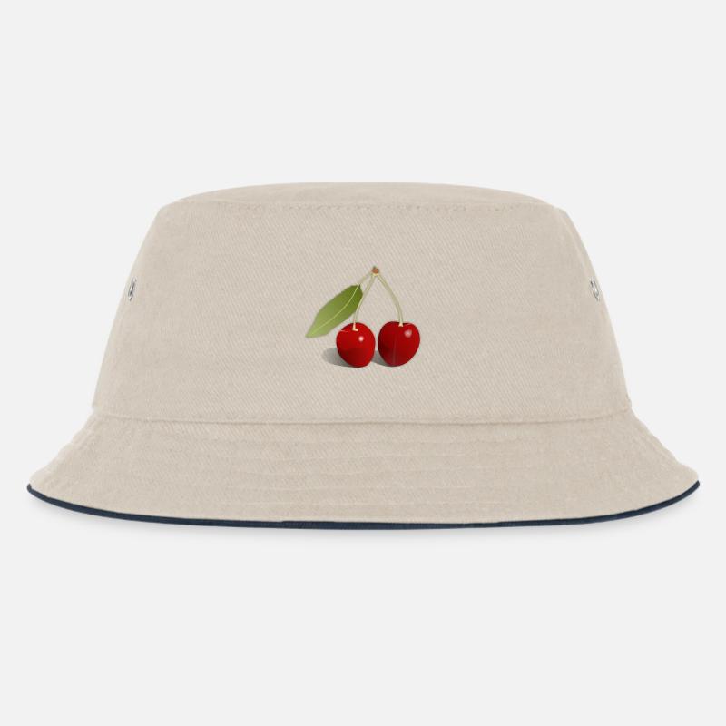 Kirschen - Kinder Bucket Hat - Natur/Navy