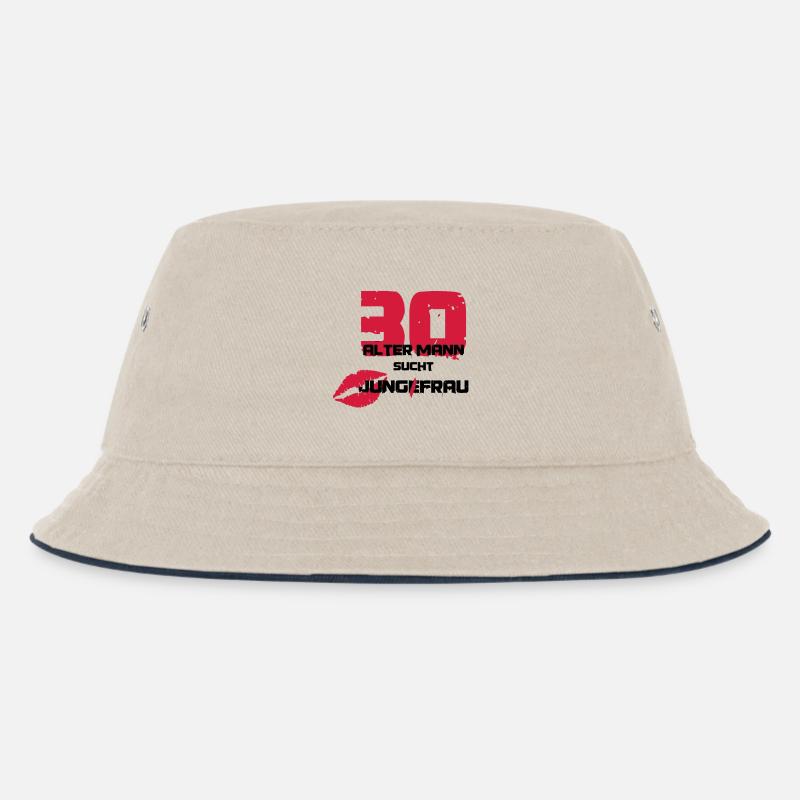 30 and Sweeping - Kids’ Bucket Hat - ecru/navy