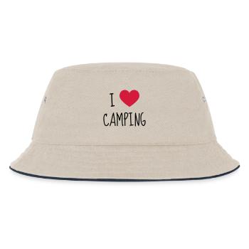 Camping Camper Campeur Tente Zelt Tent - Kids’ Bucket Hat - ecru/navy - Front