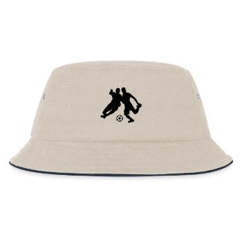 fussballer silhouette fussball - Kinder Bucket Hat - Natur/Navy - Vorne