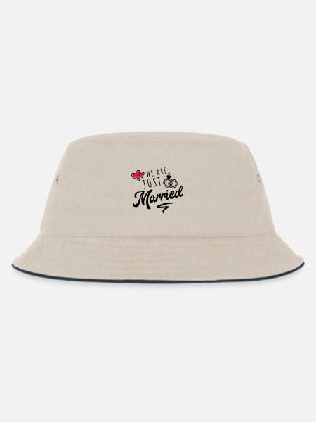 we are just married - Kinder Bucket Hat - Natur/Navy