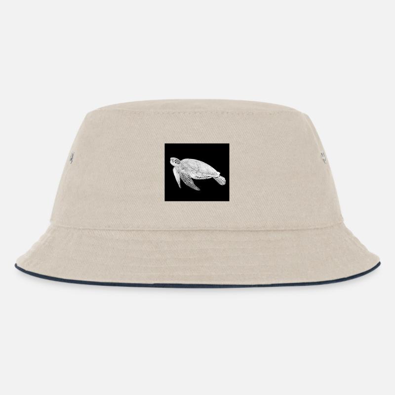 Schildkröte - Kinder Bucket Hat - Natur/Navy