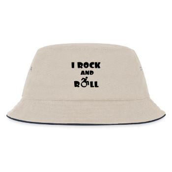 Ich rocke und rolle. Humor im Rollstuhl # - Kinder Bucket Hat - Natur/Navy - Vorne