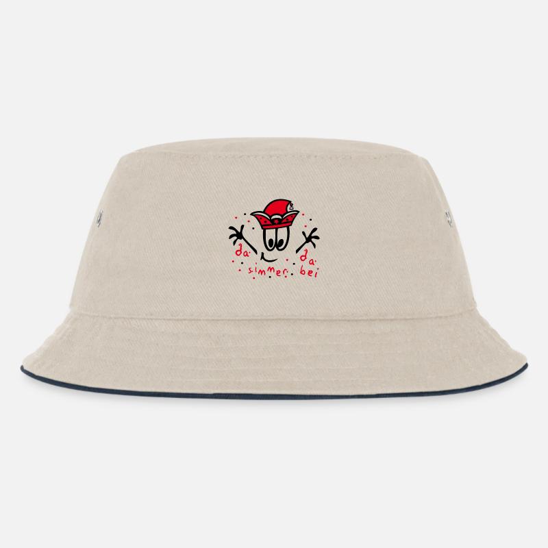 Fasching mit Konfetti, Karneval - Kinder Bucket Hat - Natur/Navy