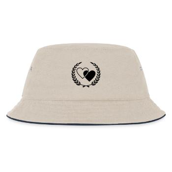 Two hearts with wreath - Kids’ Bucket Hat - ecru/navy - Front