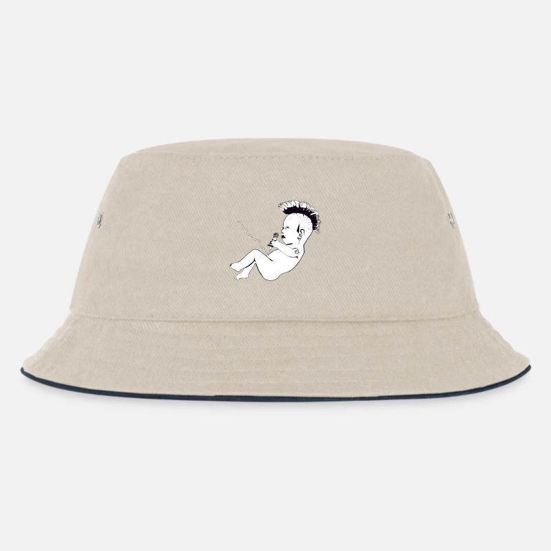 Punks not dead - Kinder Bucket Hat - Natur/Navy