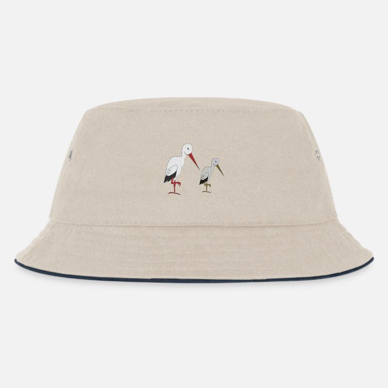 storch mit kind - Kinder Bucket Hat - Natur/Navy