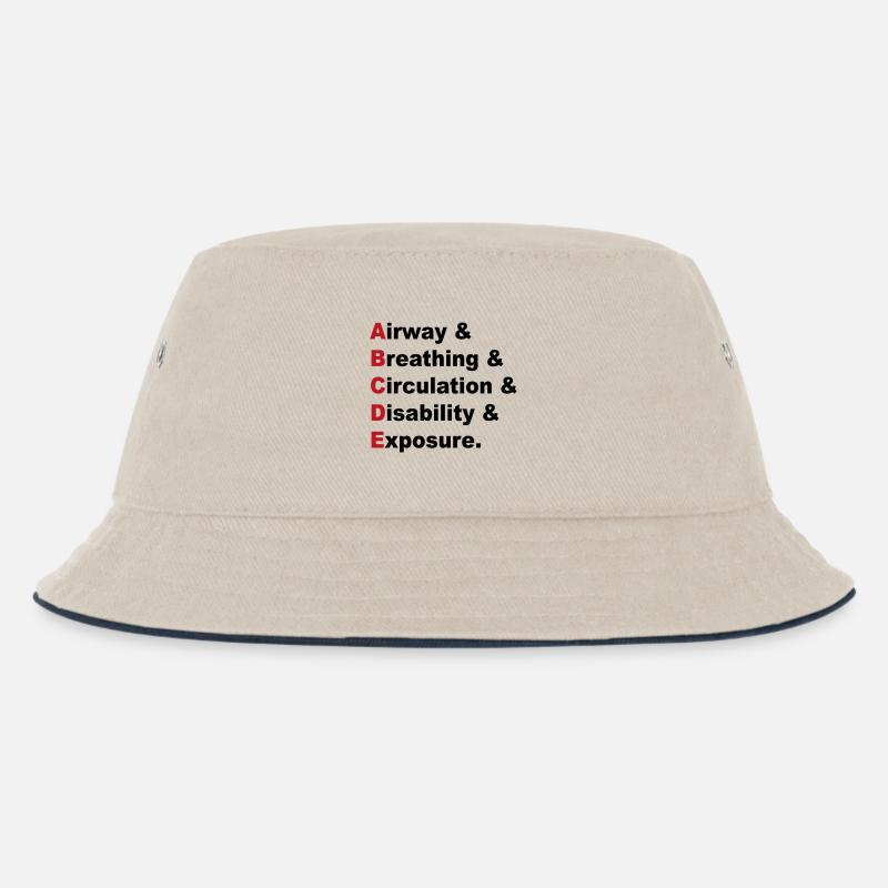 ABCDE Regel - Kinder Bucket Hat - Natur/Navy