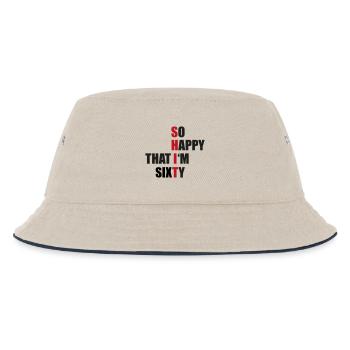 60 - Kids’ Bucket Hat - ecru/navy - Front