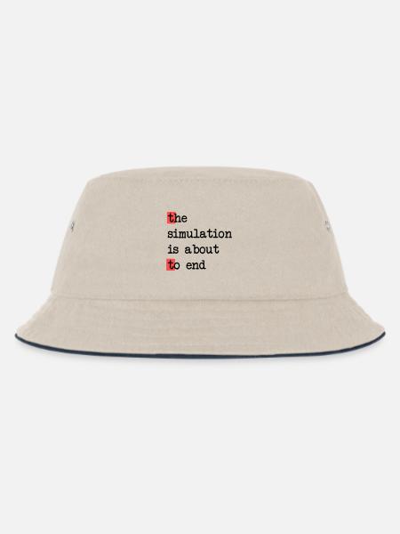 Das Ende der Simulation, Sci-Fi Matrix Humor Shirt - Kinder Bucket Hat - Natur/Navy