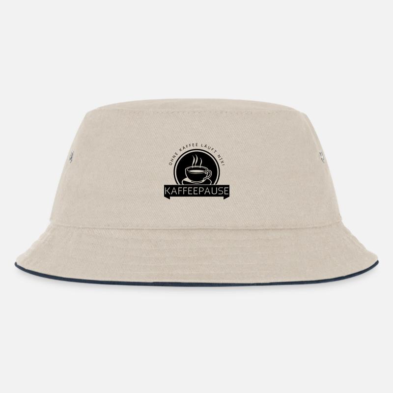 Kaffeepause - Kinder Bucket Hat - Natur/Navy