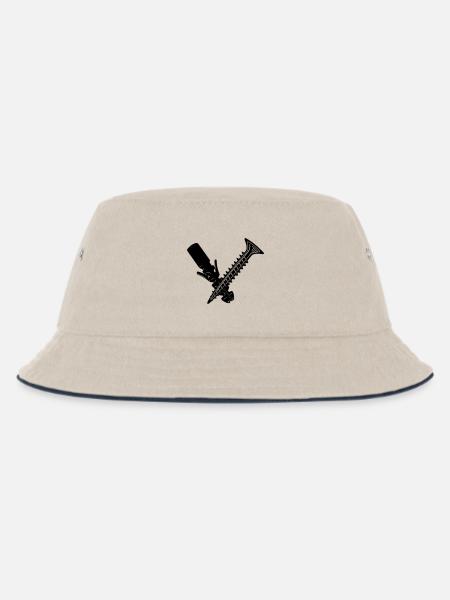 Schraube und Dübel - Kinder Bucket Hat - Natur/Navy