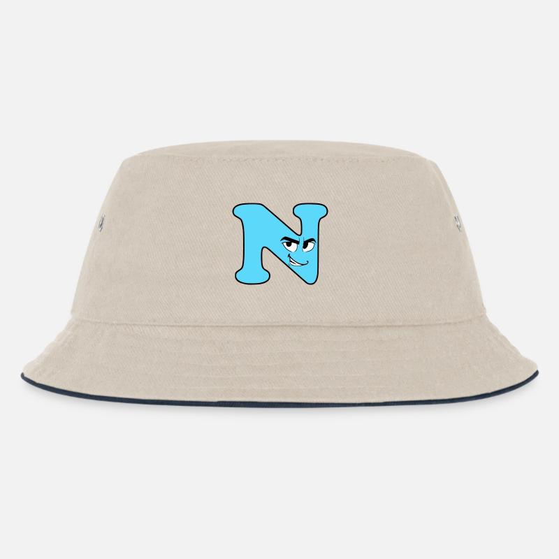 N - Kinder Bucket Hat - Natur/Navy