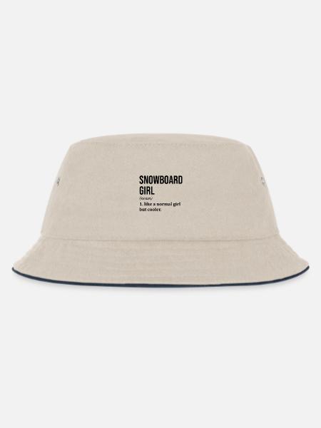 Snowboard Snowboard Snowboard - Kinder Bucket Hat - Natur/Navy