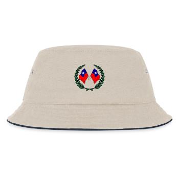Flags Taiwan in laurel wreath - Kids’ Bucket Hat - ecru/navy - Front