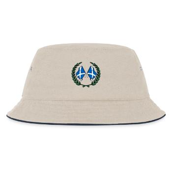 Flaggen Schottland im Lorbeerkranz - Kinder Bucket Hat - Natur/Navy - Vorne