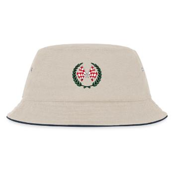 Flaggen der Provinz Nordbrabant mit Lorbeerkranz - Kinder Bucket Hat - Natur/Navy - Vorne