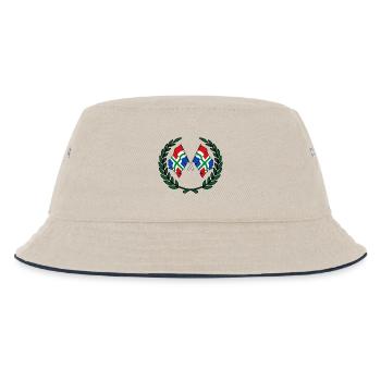 Flaggen der Provinz Groningen mit Lorbeerkranz - Kinder Bucket Hat - Natur/Navy - Vorne