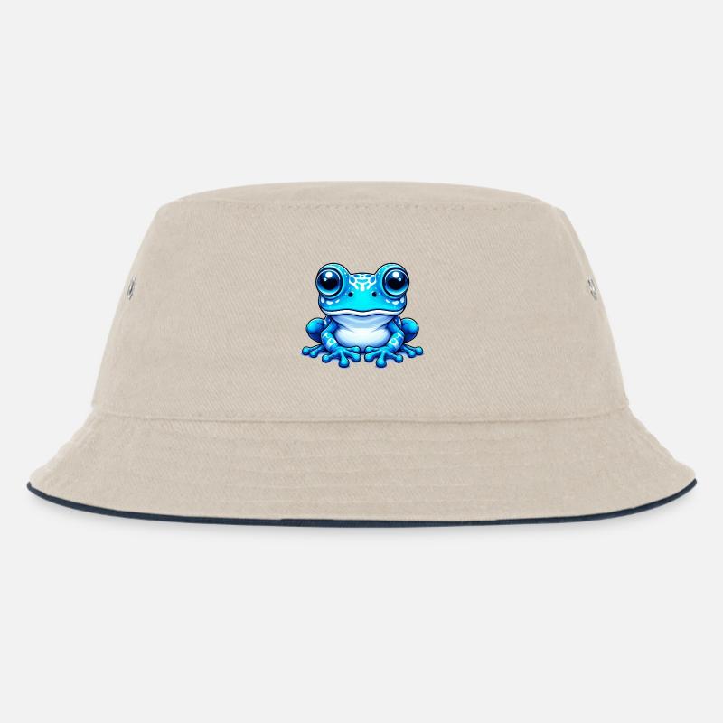 Frosch - Kinder Bucket Hat - Natur/Navy