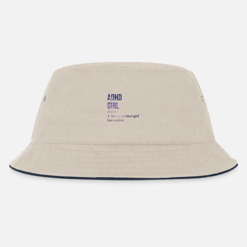 ADHS - Kinder Bucket Hat - Natur/Navy