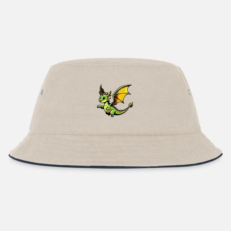 Drache - Kinder Bucket Hat - Natur/Navy