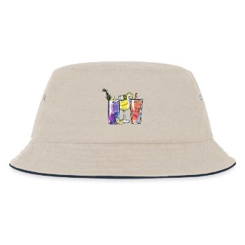 Cocktails - Kinder Bucket Hat - Natur/Navy - Vorne