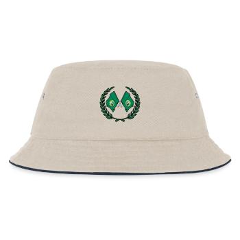 USA Washington Flaggen im Lorbeerkranz - Kinder Bucket Hat - Natur/Navy - Vorne