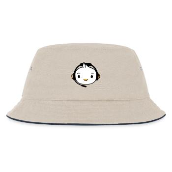 Duck Gamer Gaming Voice Chat Headset Console Game - Kids’ Bucket Hat - ecru/navy - Front