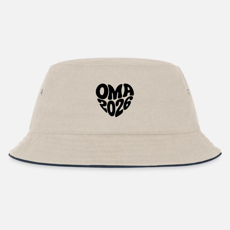 Oma 2026 - Kinder Bucket Hat - Natur/Navy