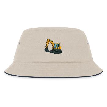 Excavator Comic - Kids’ Bucket Hat - ecru/navy - Front