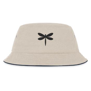 Libelle Silhouette  - Kinder Bucket Hat - Natur/Navy - Vorne