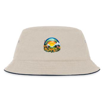 Blühender Regenbogen am Sonnenaufgang - Kinder Bucket Hat - Natur/Navy - Vorne