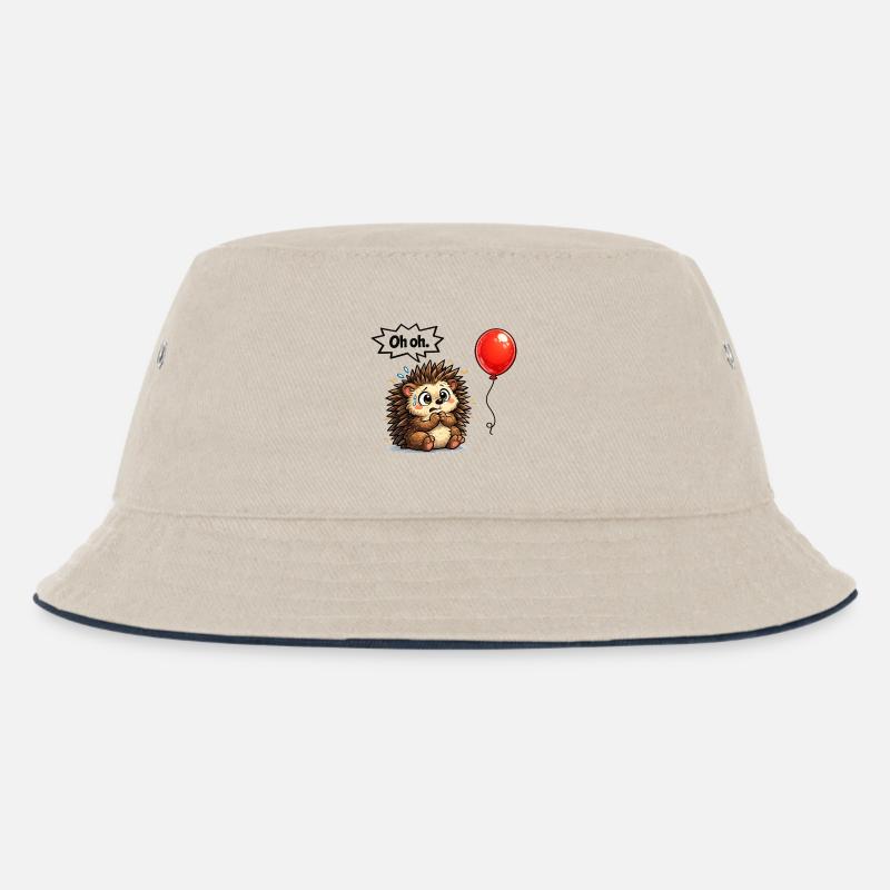 Süßer Igel Geschenk Idee mit Humor - Kinder Bucket Hat - Natur/Navy