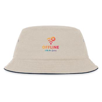 Offline ist der neue Luxus - Kinder Bucket Hat - Natur/Navy - Vorne