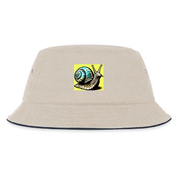 Schnecke - Kinder Bucket Hat - Natur/Navy - Vorne