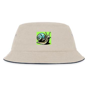 Schnecke - Kinder Bucket Hat - Natur/Navy - Vorne
