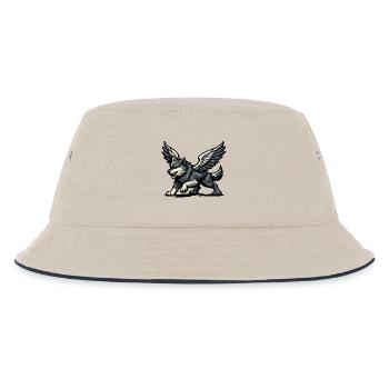 Flügelwolf Majestätisch - Kinder Bucket Hat - Natur/Navy - Vorne
