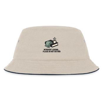 Introvert Loading Cozy Reading Mug - Kids’ Bucket Hat - ecru/navy - Front