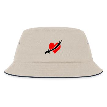 alevi kalp - Kids’ Bucket Hat - ecru/navy - Front